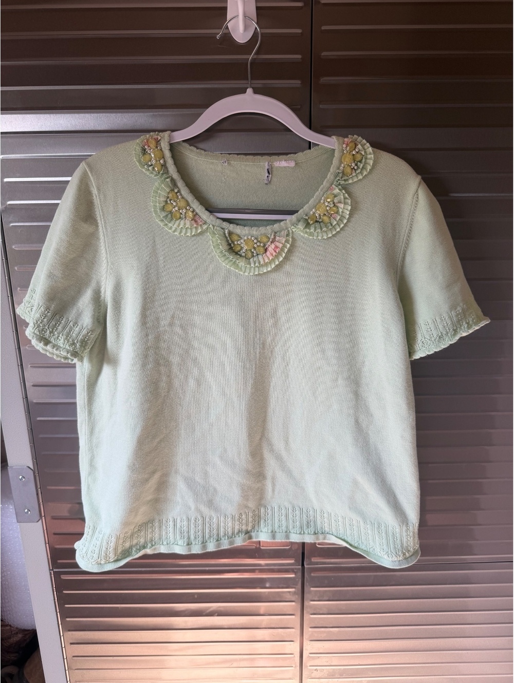 Vintage Alfred Dunner Floral Beaded Knit Sweater